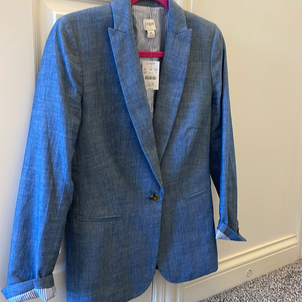 Jcrew Linen Blazer. Silk lined NWT